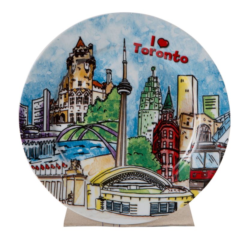 I Love Toronto Watercolor Porcelain Plate